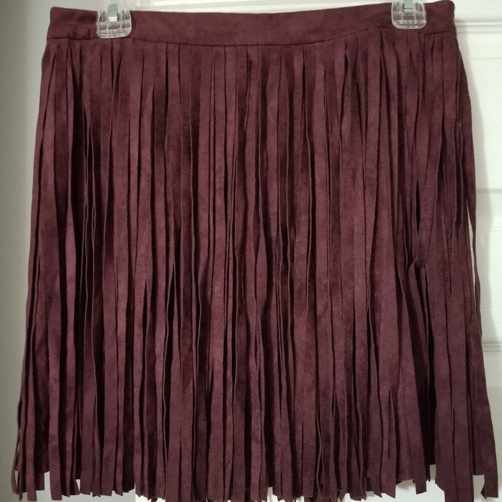 BB DAKOTA Plumb Suede Fringe Skirt - Picture 2 of 5